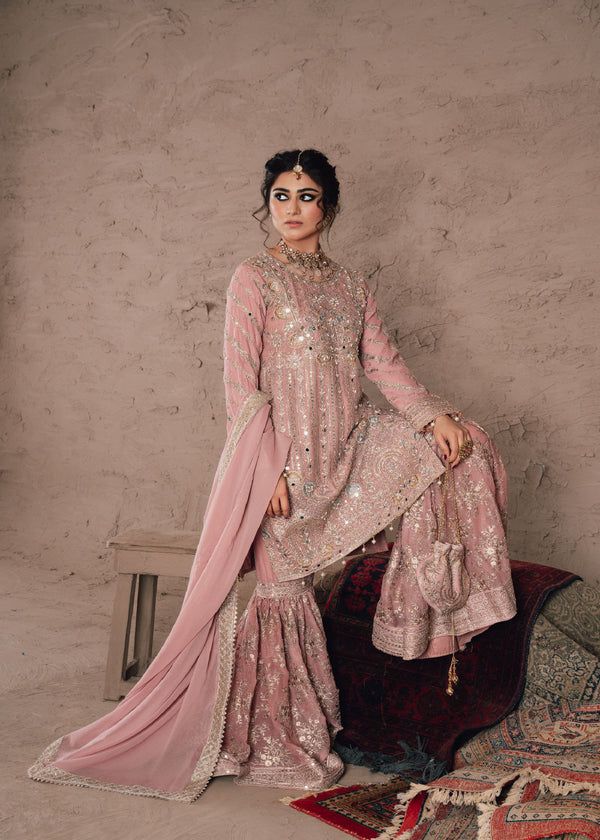 Sara Khan Haseens Peach Formal Collection Chiffon