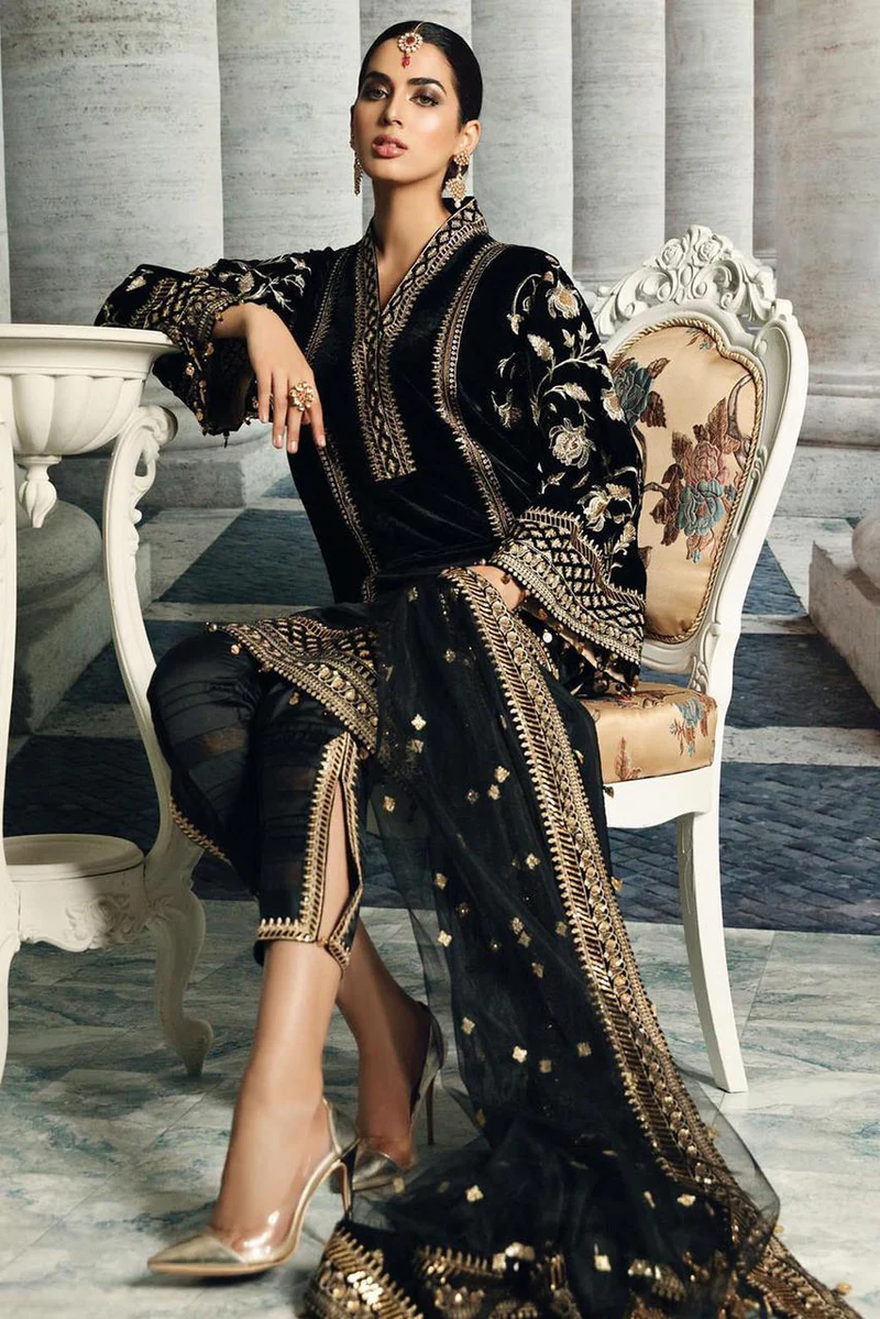 Anaya By Kiran Chaudhary Formal Velvet Dress Design