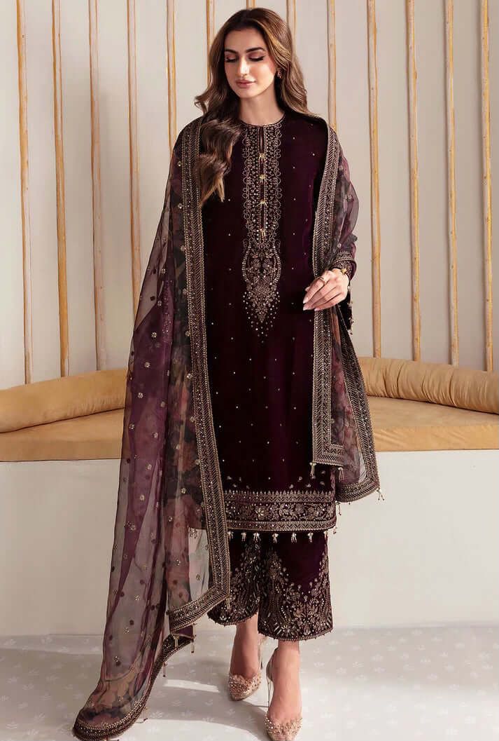 Jazmine - 3PC Velvet Embroidered