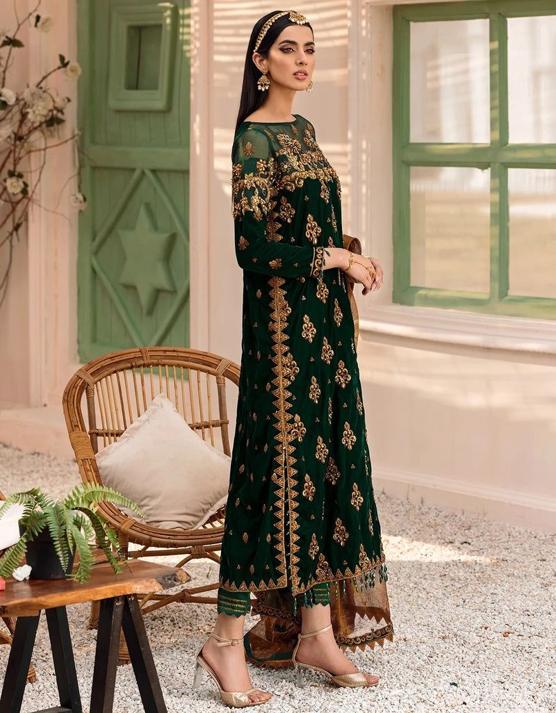 Eman Adeel Formal Velvet Dress Design